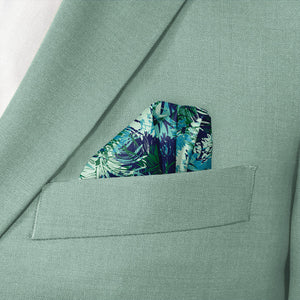 Tropics Floral Pocket Square - Wave Fold - Knotty Tie Co.