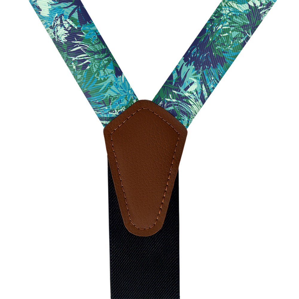 Tropics Floral Suspenders - Vegan Leather Y-Back - Knotty Tie Co.