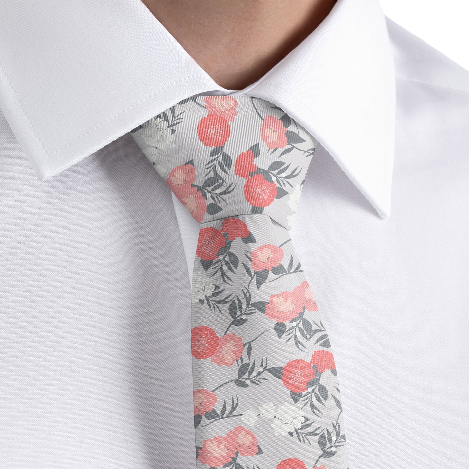 Valencia Floral Necktie - Rolled - Knotty Tie Co.