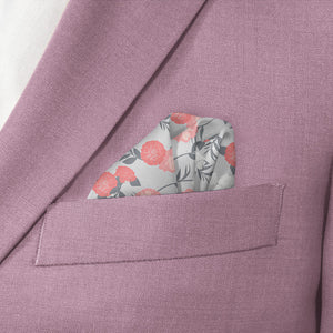 Valencia Floral Pocket Square - Wave Fold - Knotty Tie Co.