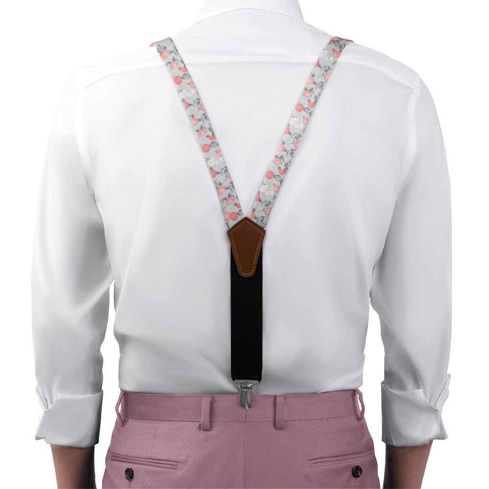 Valencia Floral Suspenders - On Model Front View - Knotty Tie Co.