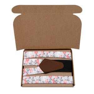 Valencia Floral Suspenders - Kraft Gift Box Packaging - Knotty Tie Co.