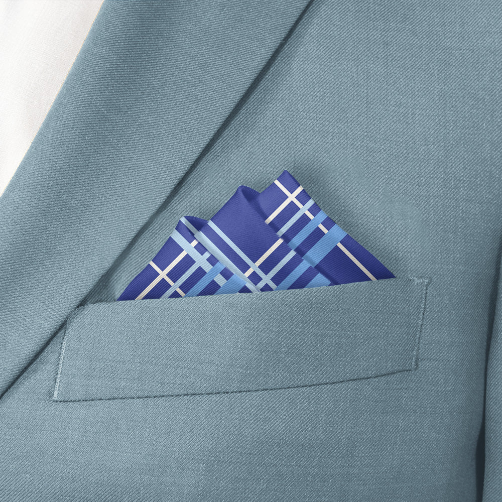 Vegas Plaid Pocket Square - Stairs Fold - Knotty Tie Co.