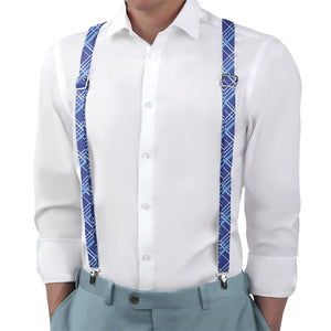 Vegas Plaid Suspenders - On Model Back View - Knotty Tie Co.