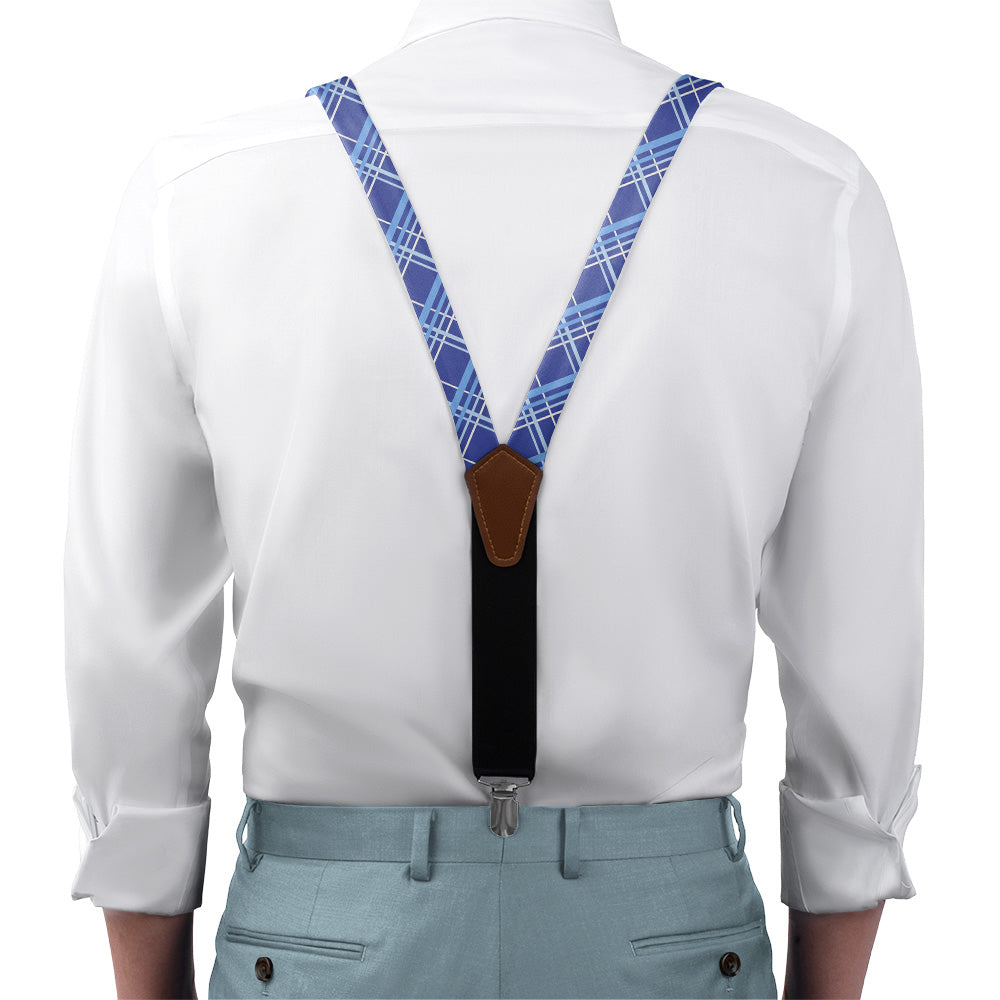 Vegas Plaid Suspenders - On Model Front View - Knotty Tie Co.