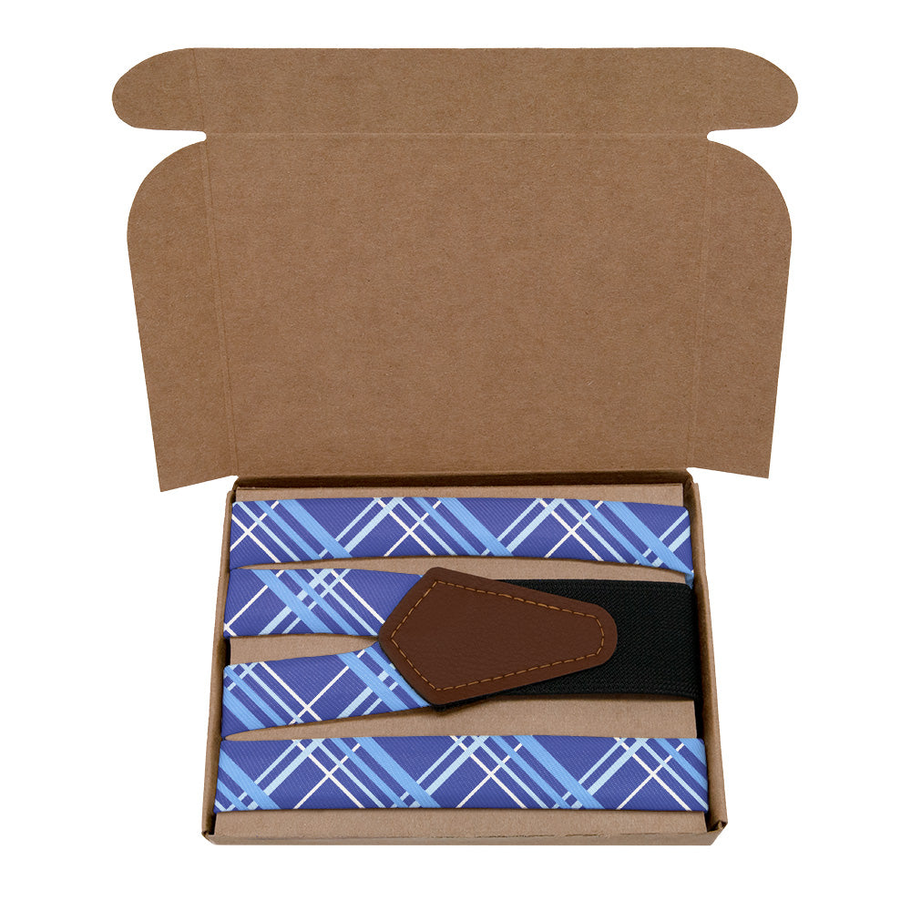 Vegas Plaid Suspenders - Kraft Gift Box Packaging - Knotty Tie Co.