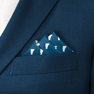 Vermont State Outline Pocket Square - Stairs Fold - Knotty Tie Co.