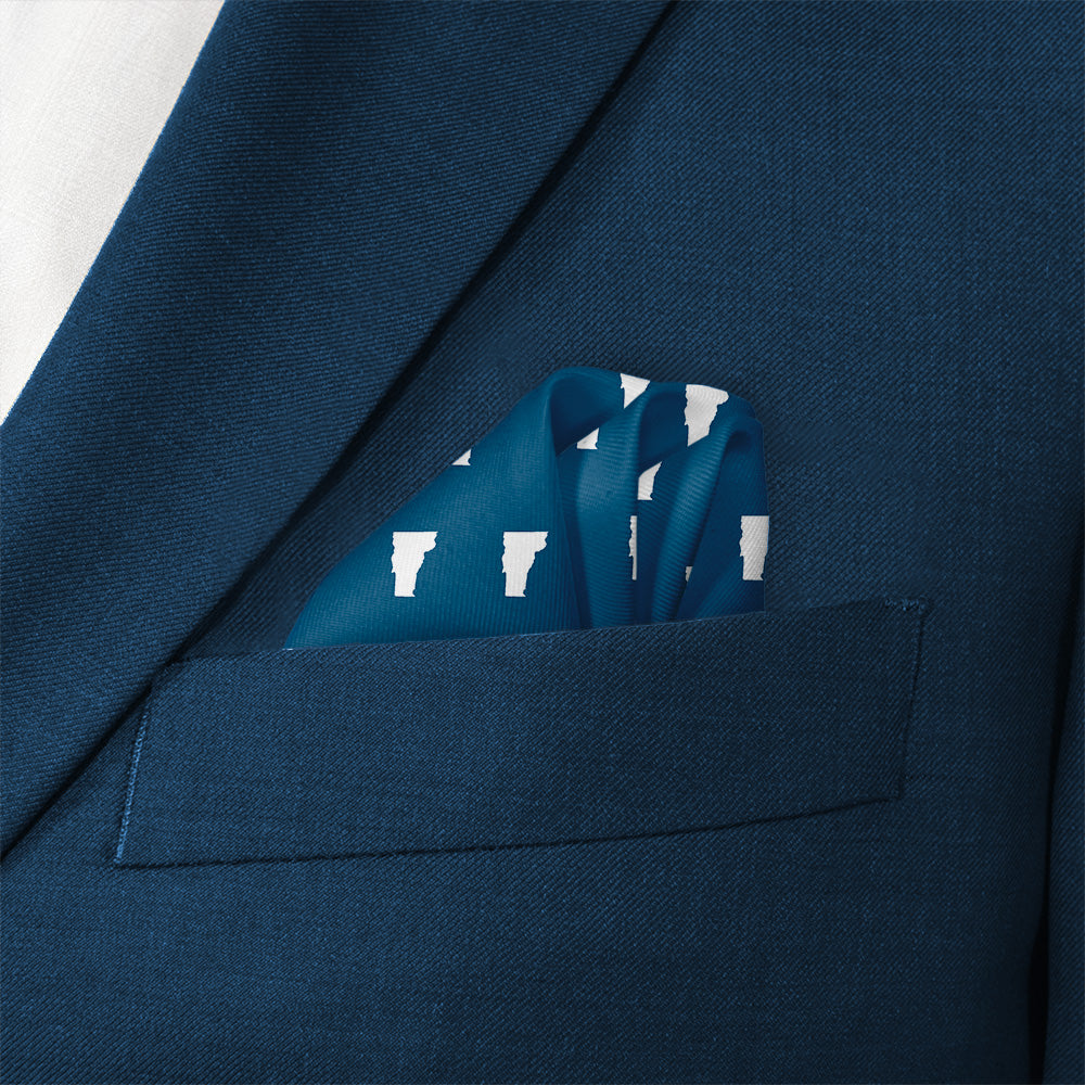 Vermont State Outline Pocket Square - Wave Fold - Knotty Tie Co.