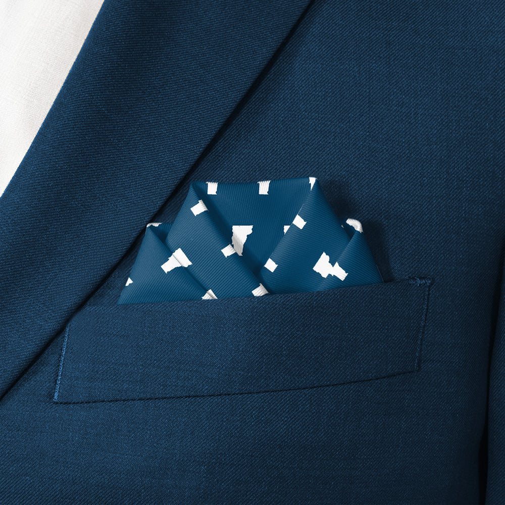 Vermont State Outline Pocket Square - Scalloped Fold - Knotty Tie Co.