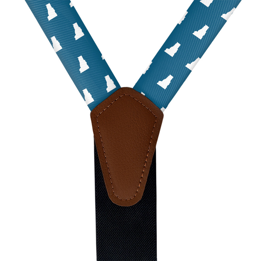 Vermont State Outline Suspenders - Vegan Leather Y-Back - Knotty Tie Co.