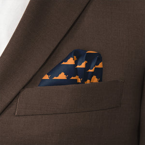 Virginia State Outline Pocket Square - Wave Fold - Knotty Tie Co.