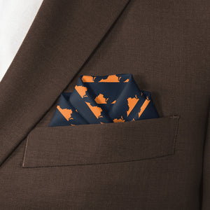 Virginia State Outline Pocket Square - Scalloped Fold - Knotty Tie Co.