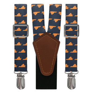 Virginia State Outline Suspenders - Main View - Knotty Tie Co.