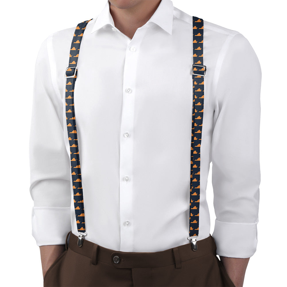 Virginia State Outline Suspenders - Main View - Knotty Tie Co.