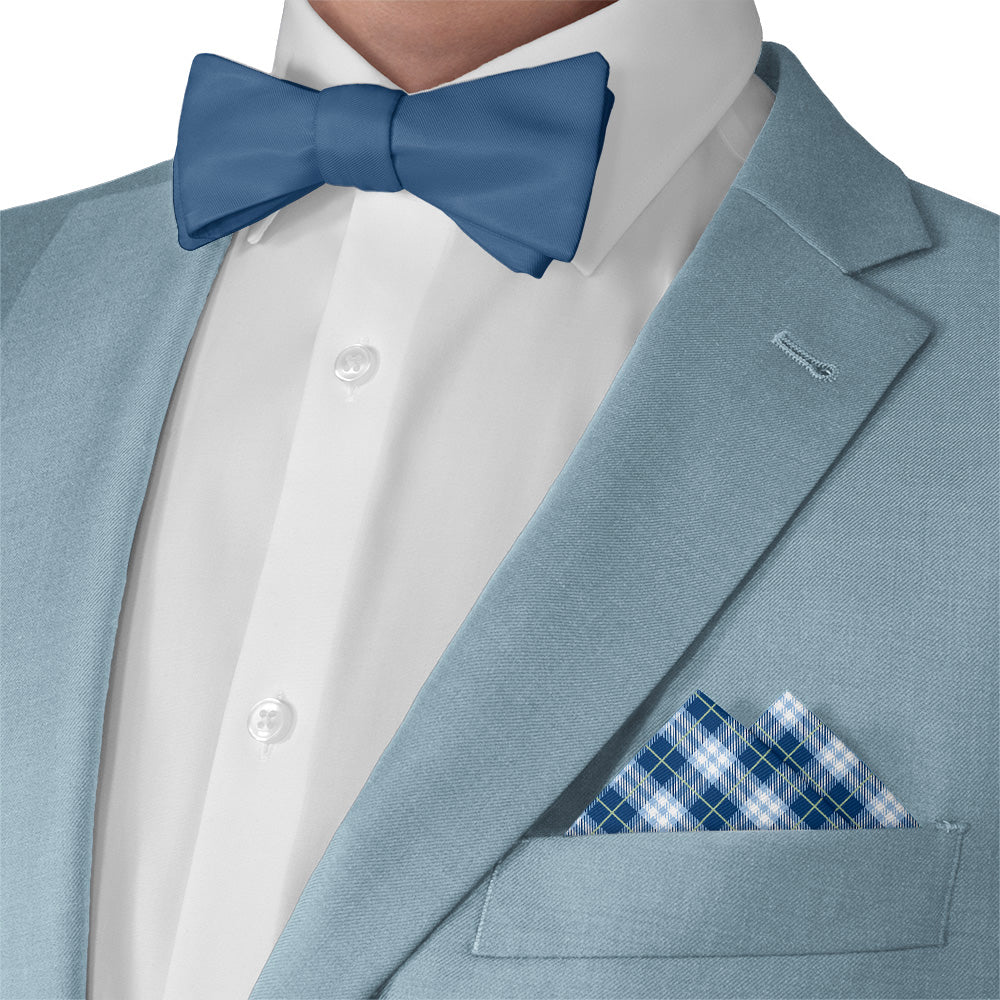 Waffle Plaid Pocket Square - Matching Bow Tie - Knotty Tie Co.