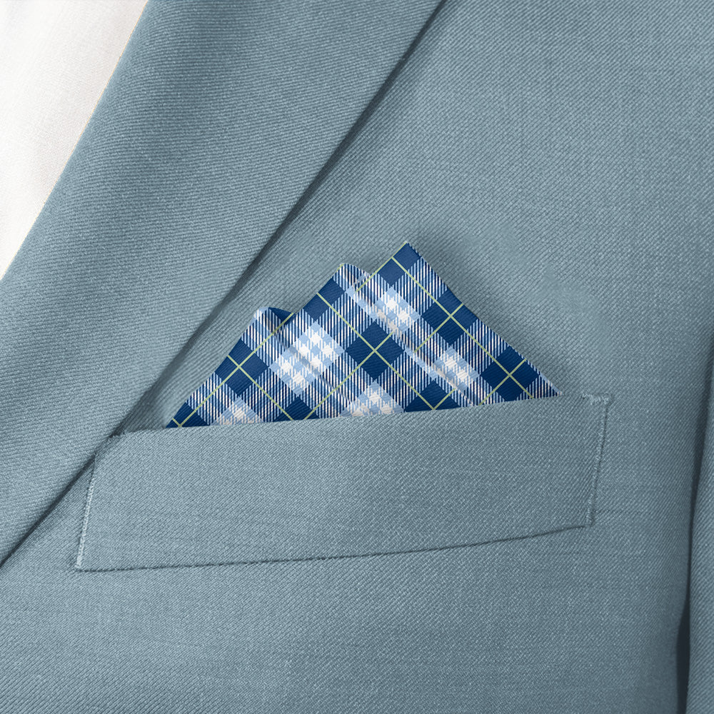 Waffle Plaid Pocket Square - Stairs Fold - Knotty Tie Co.