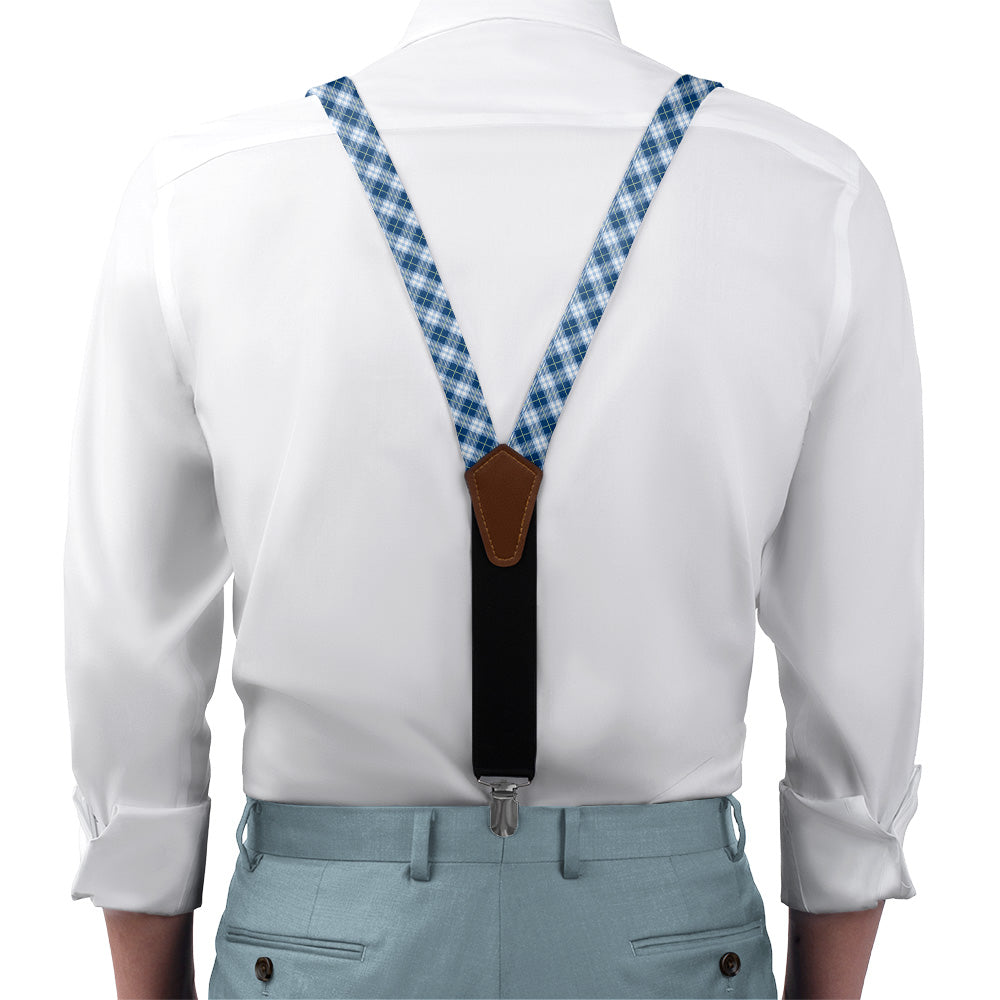 Waffle Plaid Suspenders - On Model Front View - Knotty Tie Co.