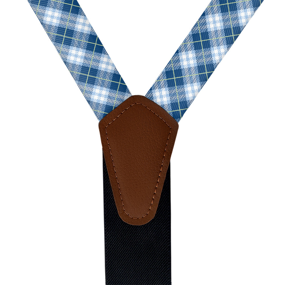 Waffle Plaid Suspenders - Vegan Leather Y-Back - Knotty Tie Co.