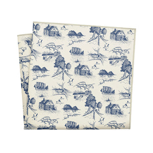 Wash Park Toile Pocket Square - 12" Square - Knotty Tie Co.