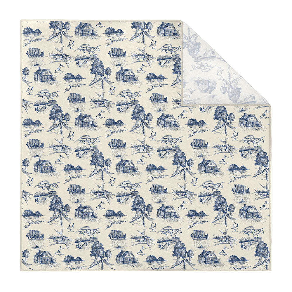 Wash Park Toile Pocket Square - Printed - Knotty Tie Co.