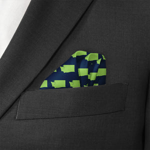 Washington State Outline Pocket Square - Wave Fold - Knotty Tie Co.