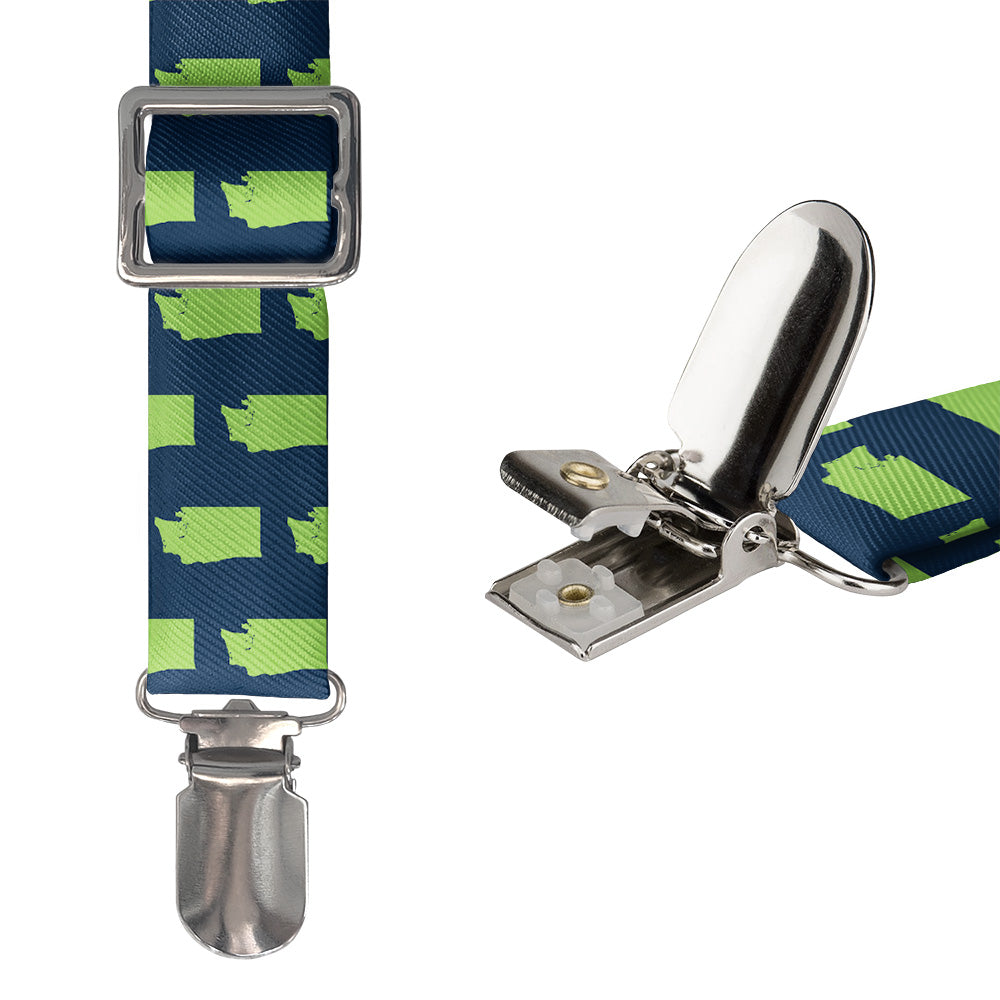 Washington State Outline Suspenders - Hardware and Strap - Knotty Tie Co.