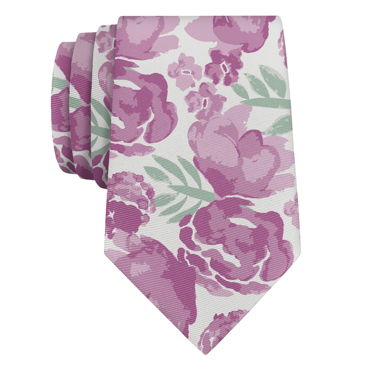 Watercolor Floral Necktie - Rolled - Knotty Tie Co.