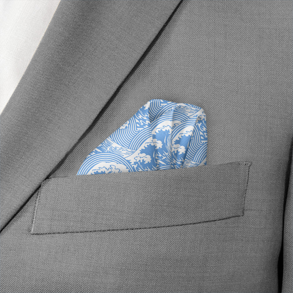 Waves Pocket Square - Wave Fold - Knotty Tie Co.