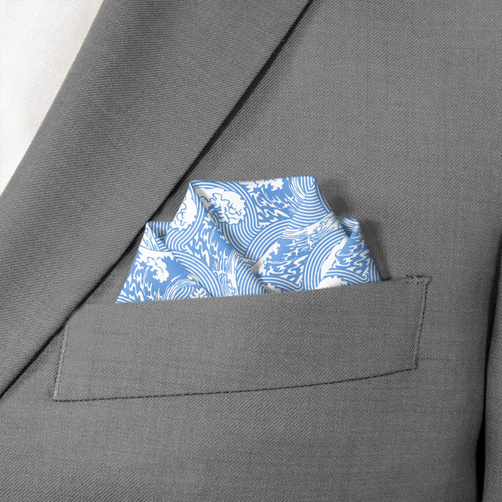 Waves Pocket Square - Scalloped Fold - Knotty Tie Co.