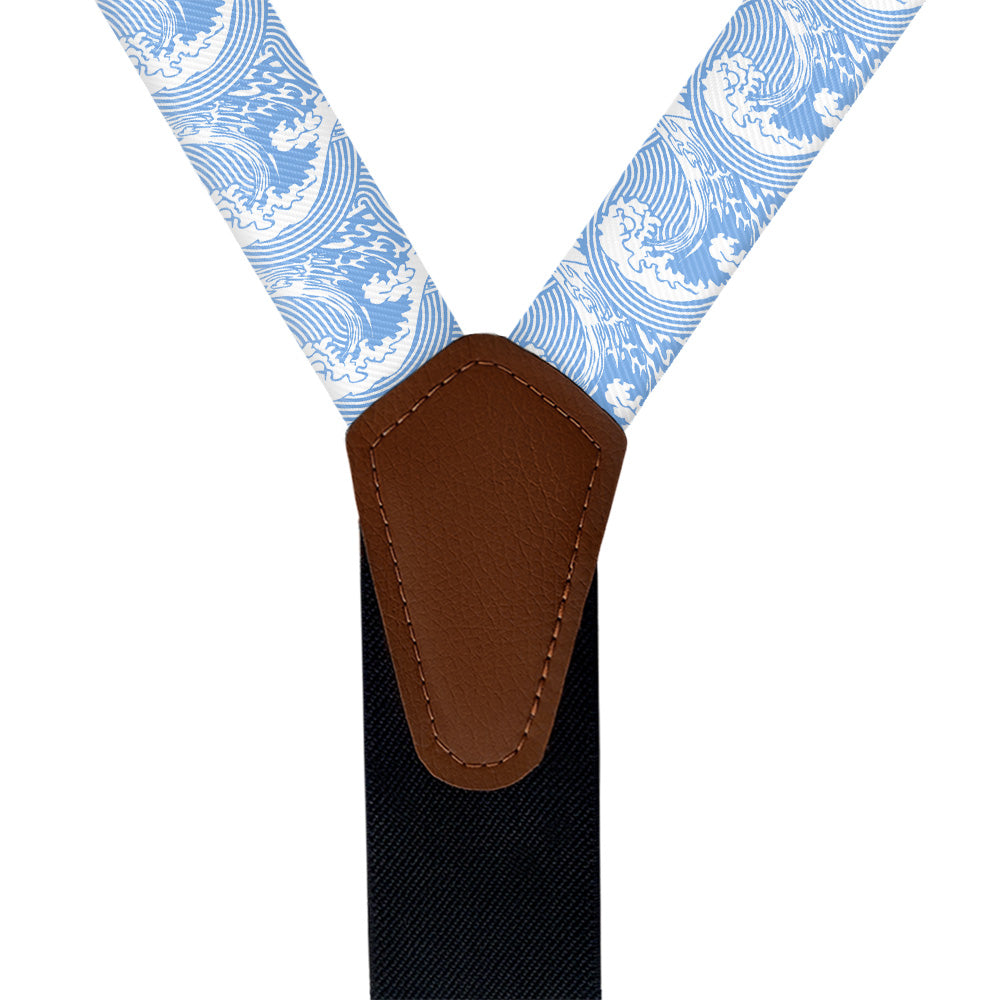 Waves Suspenders - Vegan Leather Y-Back - Knotty Tie Co.