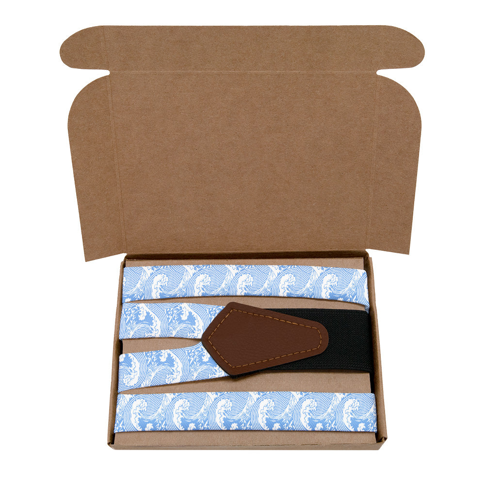 Waves Suspenders - Kraft Gift Box Packaging - Knotty Tie Co.