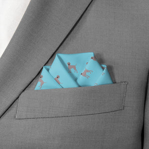 Weimaraner Pocket Square - Scalloped Fold - Knotty Tie Co.