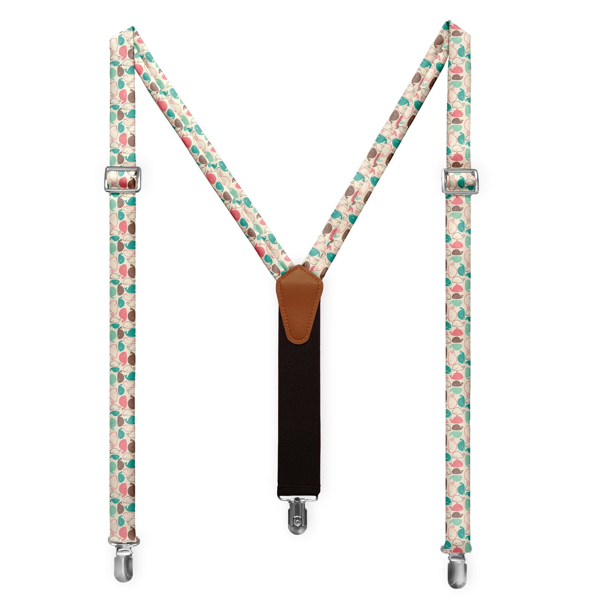 Whales Suspenders - Full Front View - Knotty Tie Co.