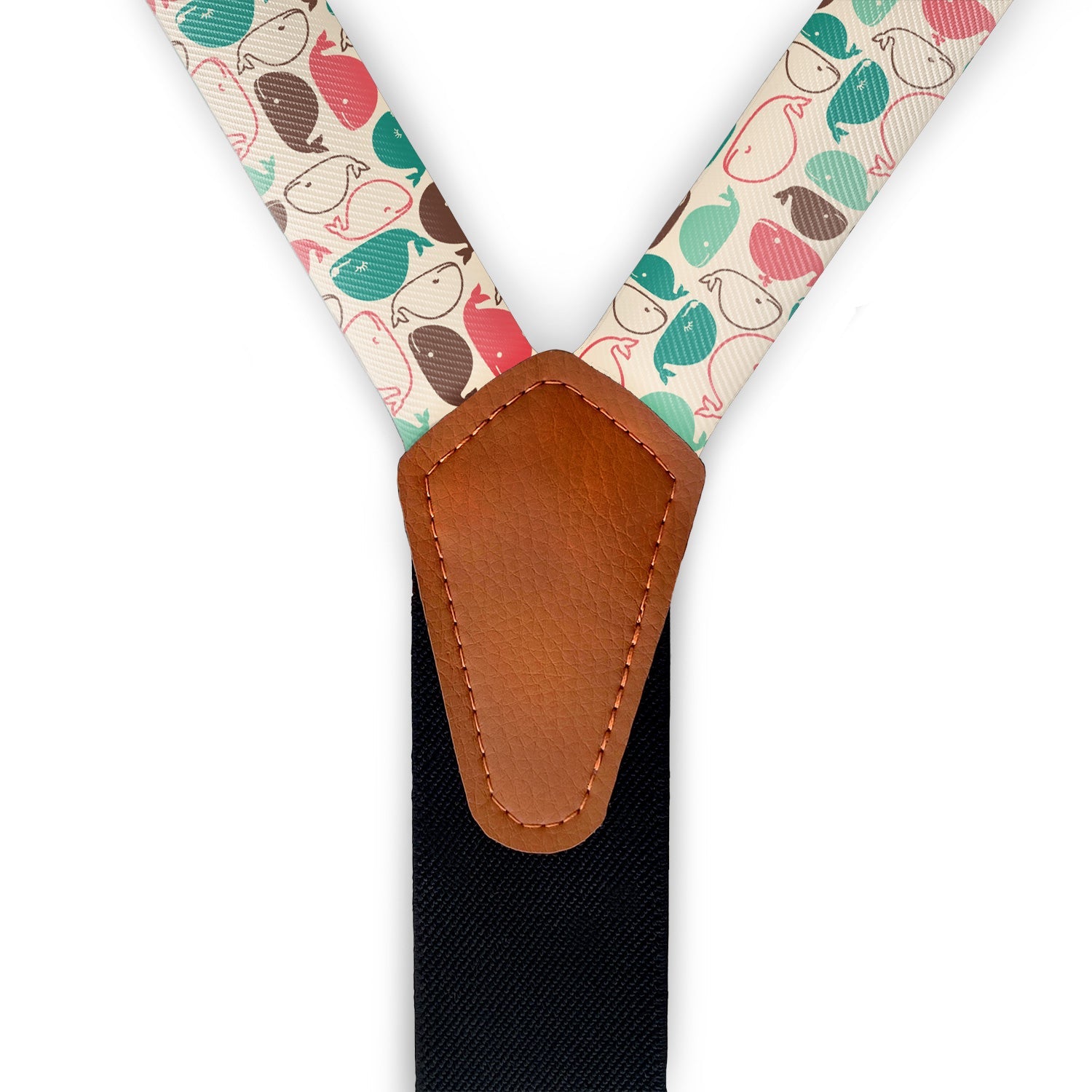 Whales Suspenders - Full Front View - Knotty Tie Co.