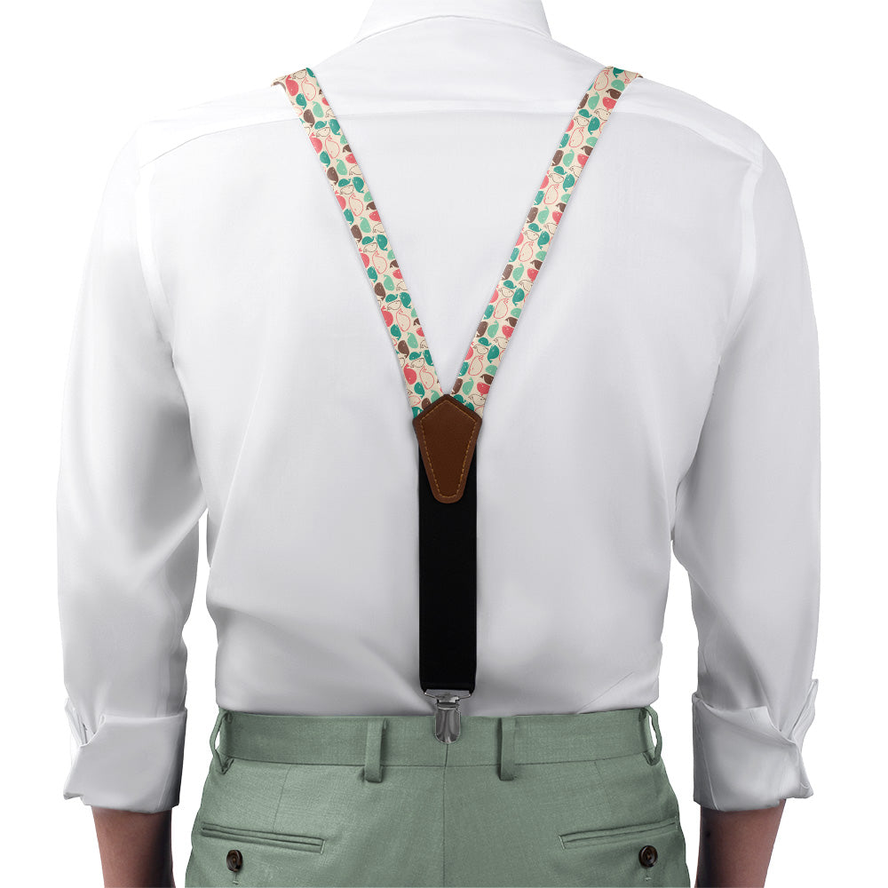 Whales Suspenders - On Model Front View - Knotty Tie Co.