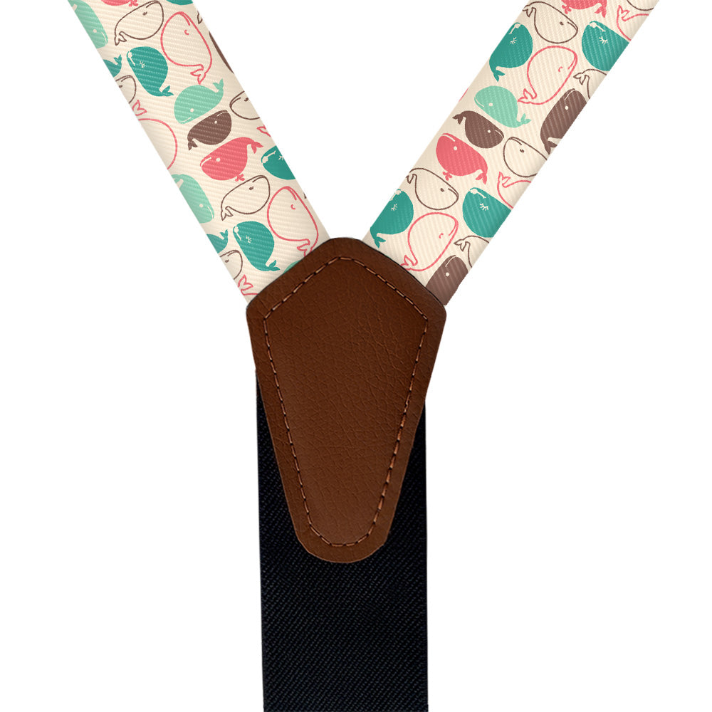 Whales Suspenders - Vegan Leather Y-Back - Knotty Tie Co.