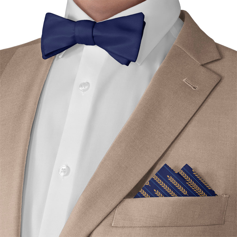 Wheat Pocket Square - Matching Bow Tie - Knotty Tie Co.