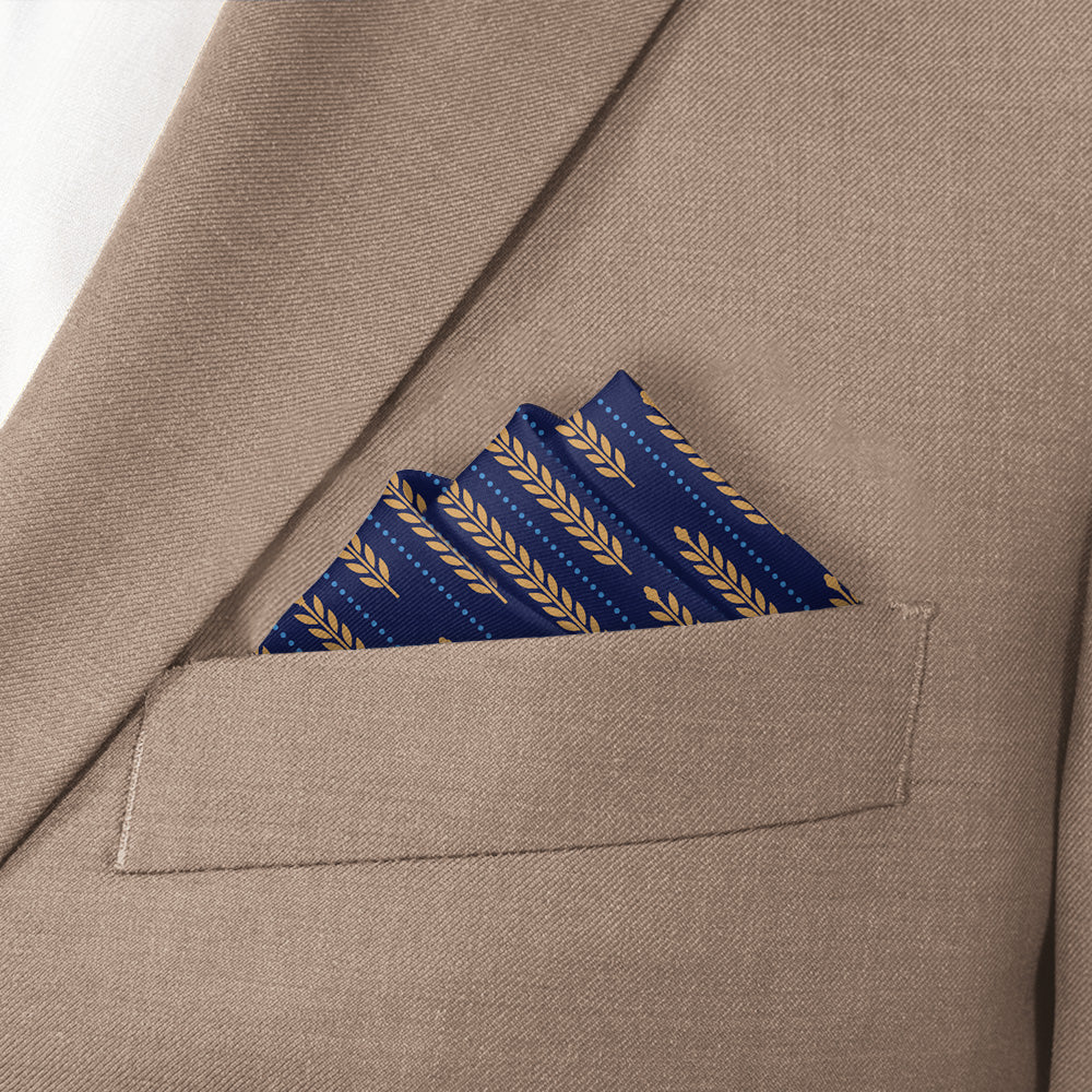 Wheat Pocket Square - Stairs Fold - Knotty Tie Co.