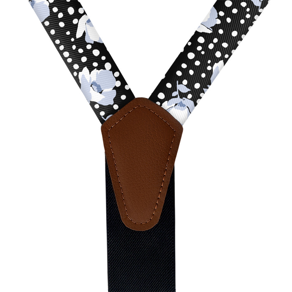 Whitman Floral Suspenders - Vegan Leather Y-Back - Knotty Tie Co.