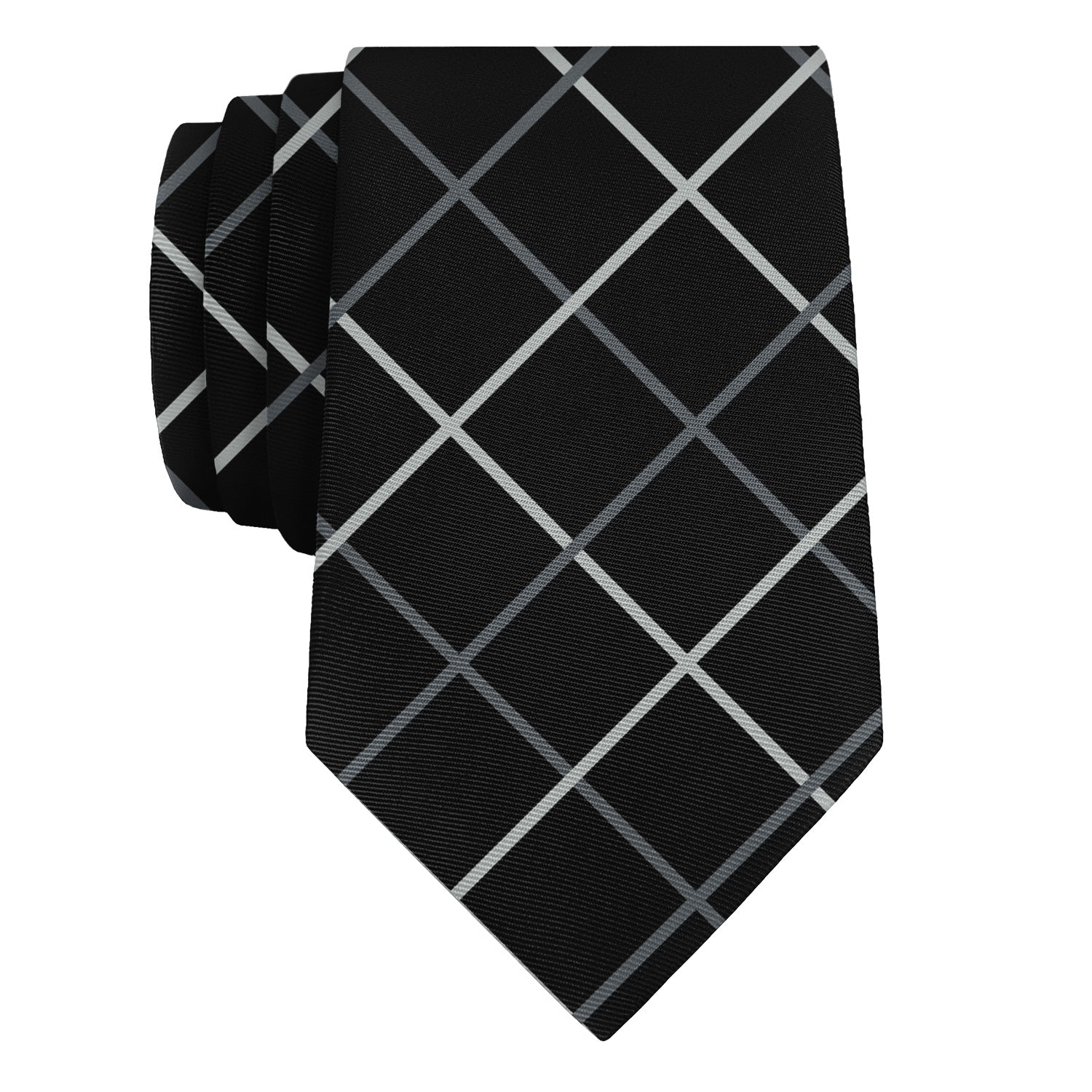 Windowpane Plaid Necktie - Rolled - Knotty Tie Co.