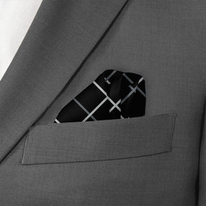 Windowpane Plaid Pocket Square - Wave Fold - Knotty Tie Co.