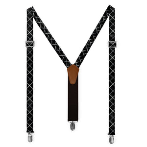 Windowpane Plaid Suspenders - Full Front View - Knotty Tie Co.