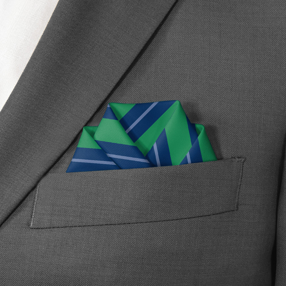 Winthorpe Stripe Pocket Square - Scalloped Fold - Knotty Tie Co.