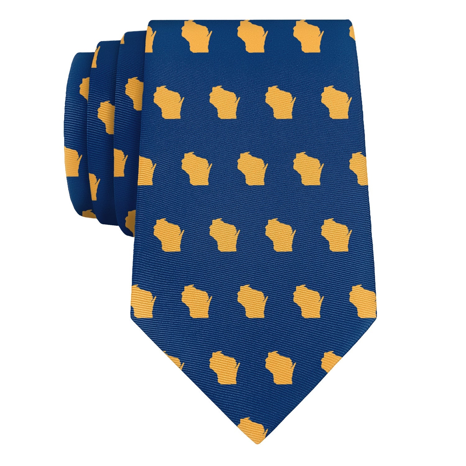 Wisconsin State Outline Necktie - Rolled - Knotty Tie Co.