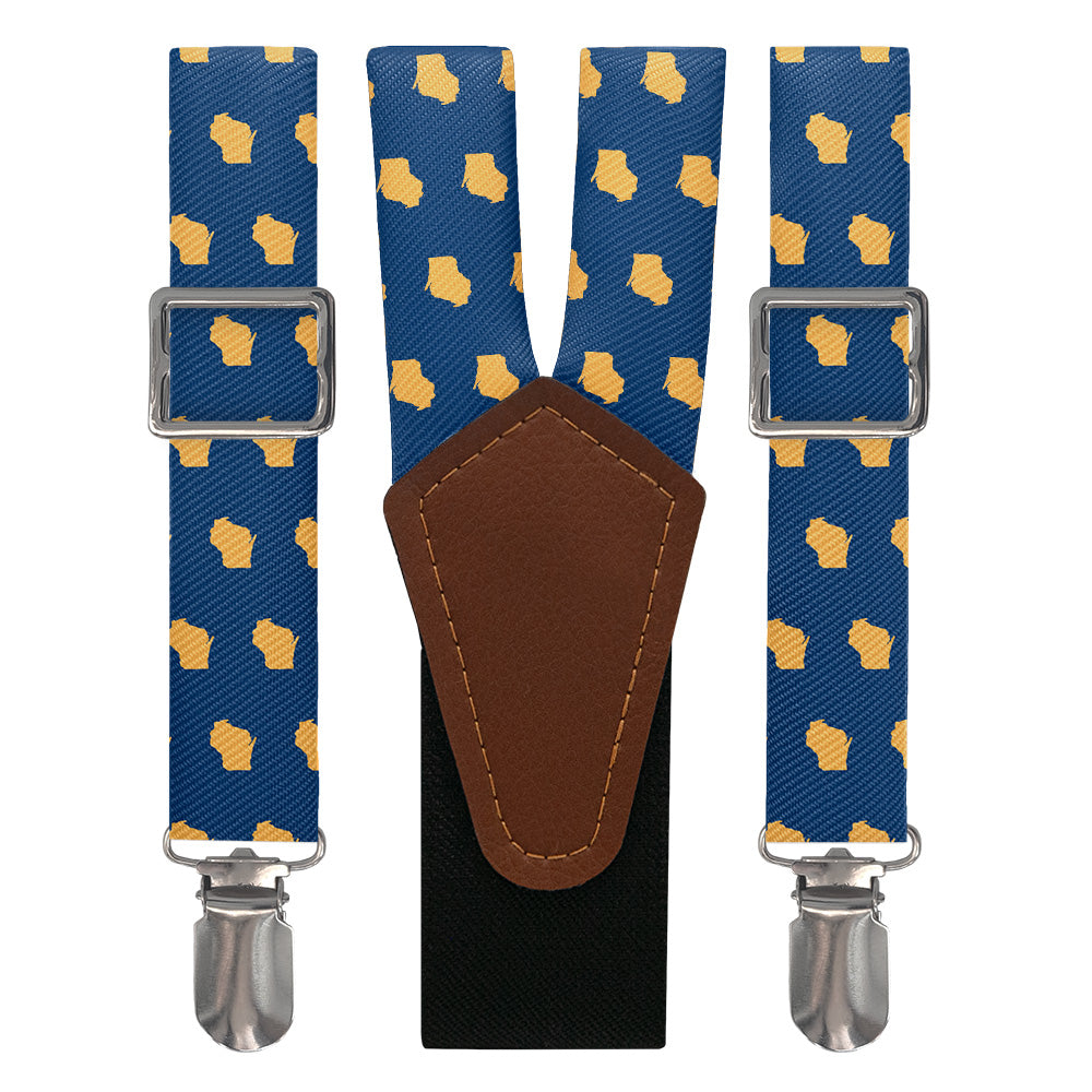 Wisconsin State Outline Suspenders - Main View - Knotty Tie Co.