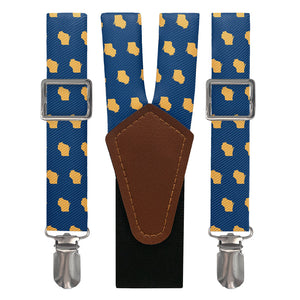 Wisconsin State Outline Suspenders - Main View - Knotty Tie Co.