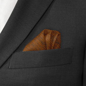 Woodgrain Pocket Square - Wave Fold - Knotty Tie Co.