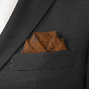 Woodgrain Pocket Square - Scalloped Fold - Knotty Tie Co.