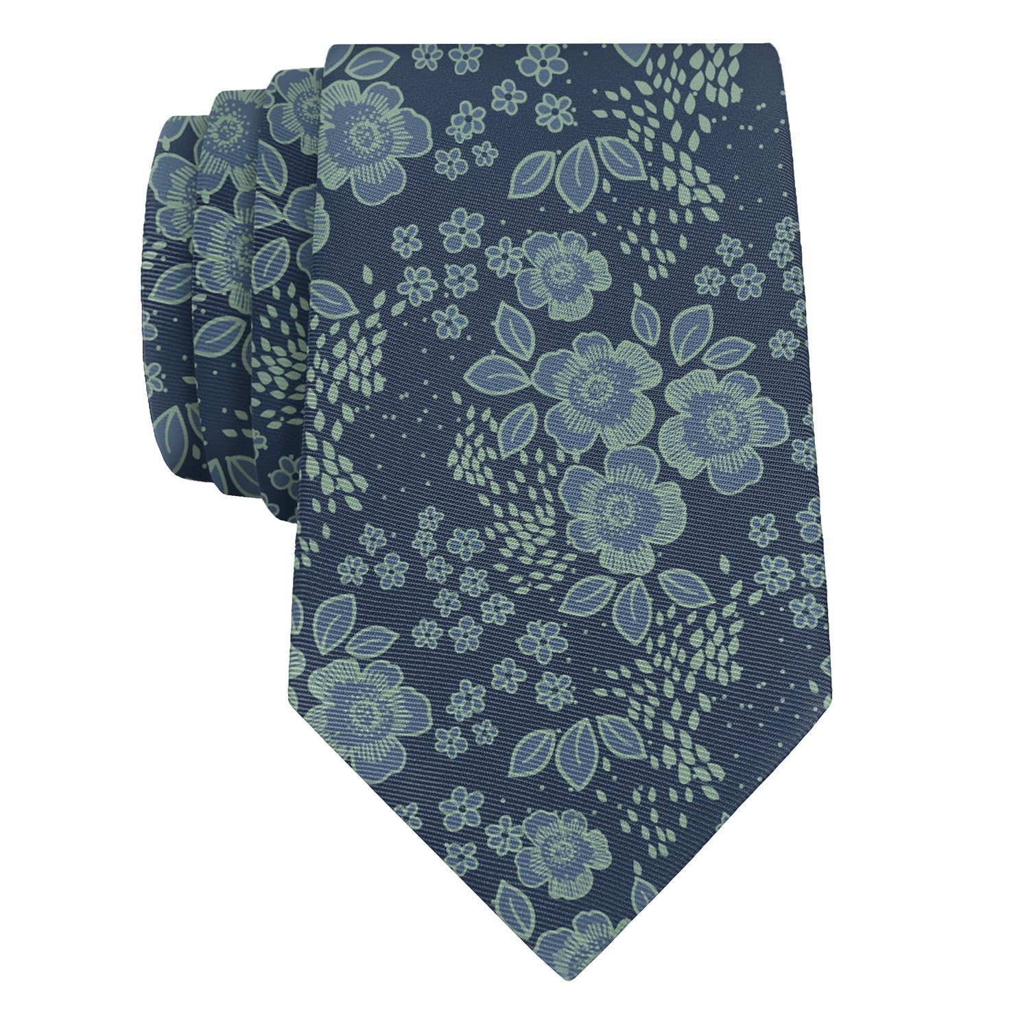 Woodland Floral Necktie - Rolled - Knotty Tie Co.