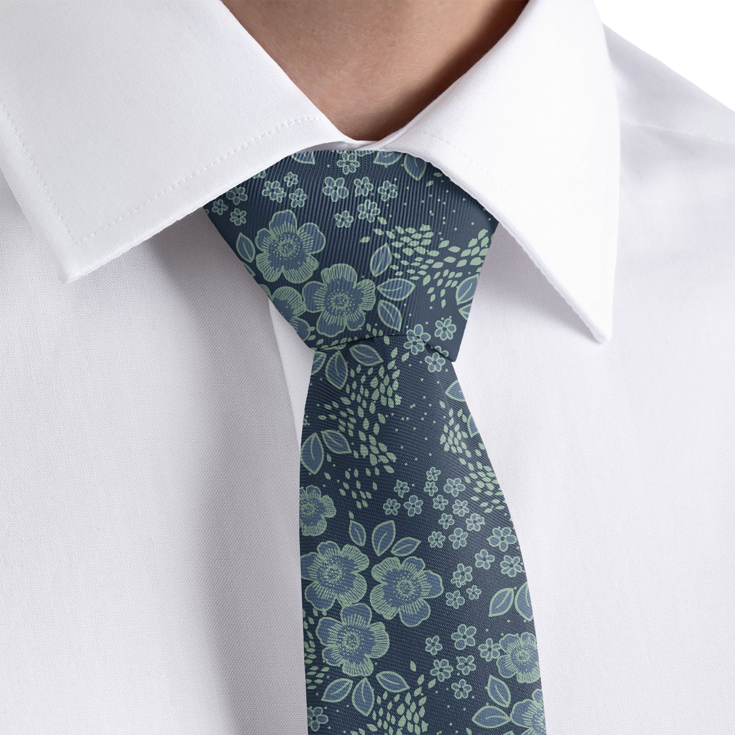 Woodland Floral Necktie - Rolled - Knotty Tie Co.